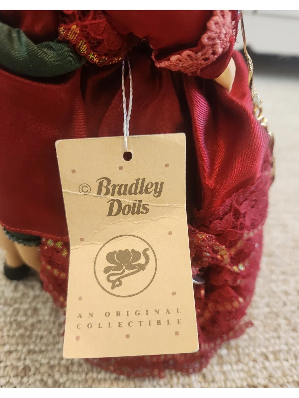 Bradley Dolls Christmas Couple Wind Up Toy Vintage NWT Holiday Decoration Red